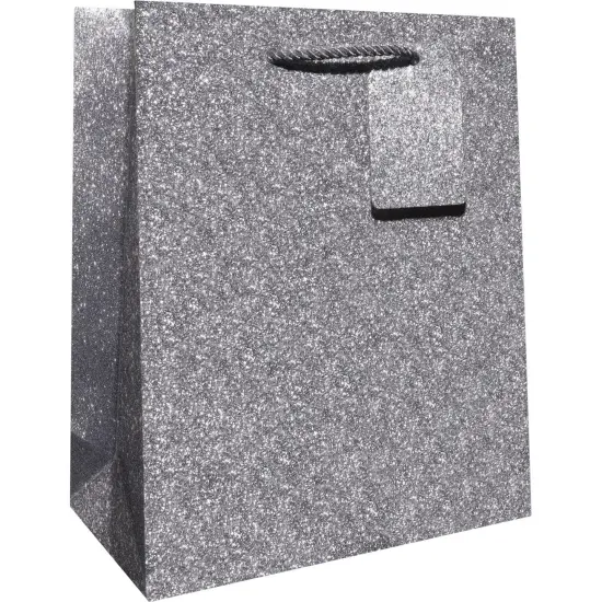 Pack/6: Silver Sparkle Gift Bag {1}