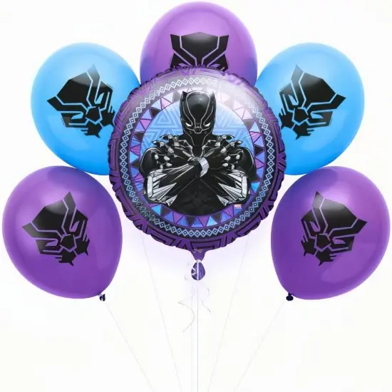 Marvel Avengers Black Panther Balloon Bouquet with 5 Latex Balloons and 1 Foil Balloon {1}