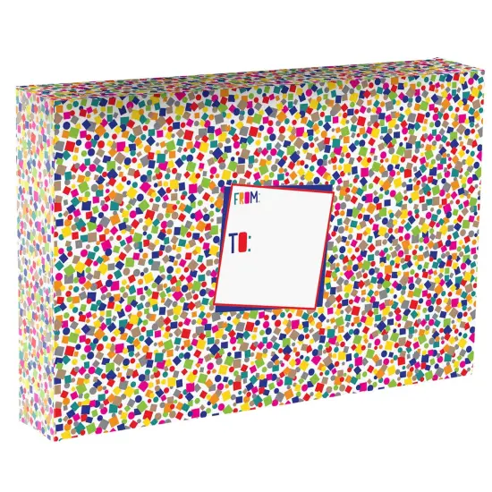 Pack/6: Party Popper White Theme Mailing Box - 18 x 3 x 12" {1}