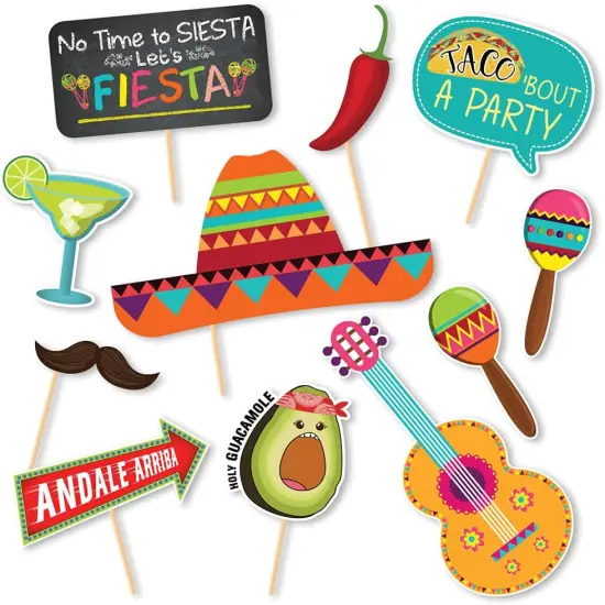 Fiesta Theme Photography Backdrop & Studio Props Kit, Cinco De Mayo Party Decorations, Mexican Photo Booth Background for Pictures, Summer Pool Mexicana Birthday Party Supplies {3}
