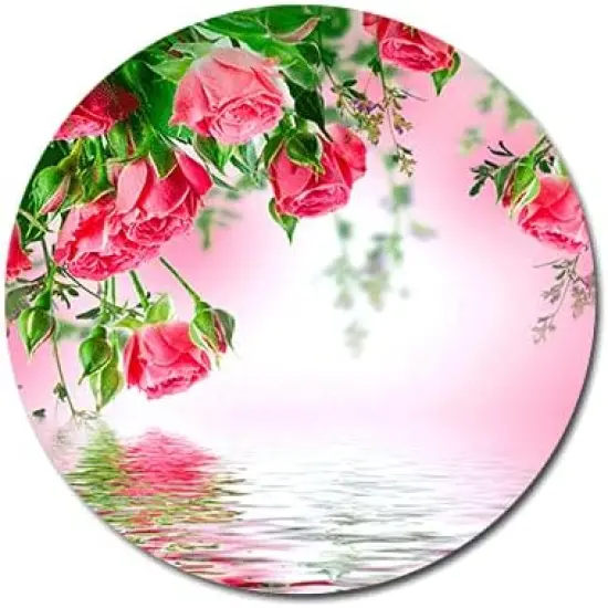 Set of 4 Delicate Flowers Round Coaster {2}