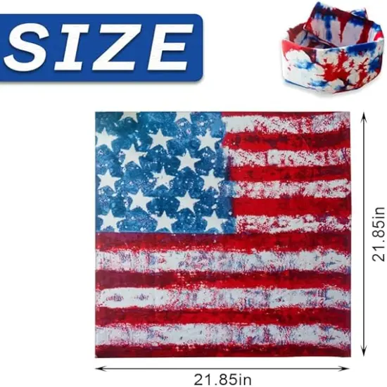 Patriotic Bandanas American Flag Bandana July 4th Headband Memorial Day Decorations Bandana for Women Men {2}
