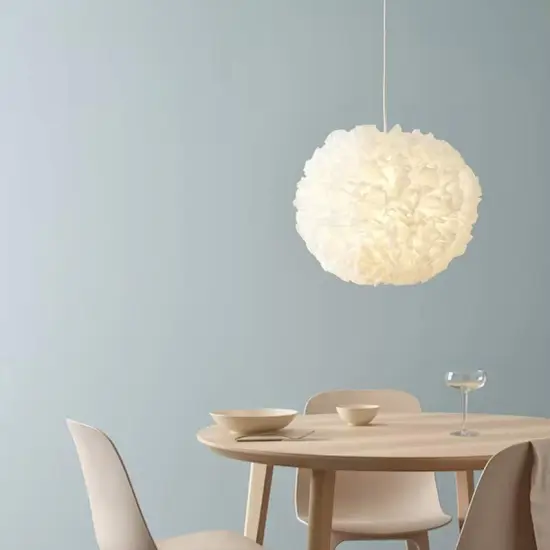 White Pendant Lamp Soft Glow Cloud 20" {5}