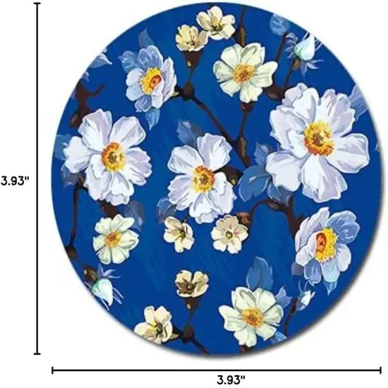 Set of 4 Colorful Beautiful Flowers Round Coaster {5}