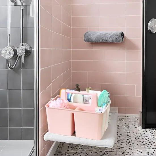 Enjoy Organizer | Shower Caddy Organizer with Handle, 3 Compartments, Portable Storage Bin for Bathroom, Dorm, Gym -Made In USA {2}