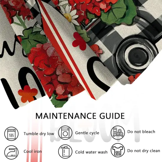 Just Bloom Geranium Daisy Flower Floral Cushion Case Decor, Buffalo Plaid Check Truck Farmhouse Home Decoration for Sofa Couch {2}