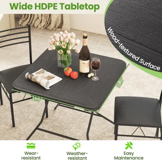 "Portable Folding Picnic Table with HDPE Top & Metal Frame, 110 lbs Capacity {6}