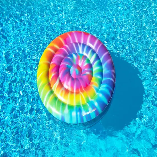 Swimline Inflatable Spiral Tie Dye Floating Island Pool Float - 65" Multi {1}