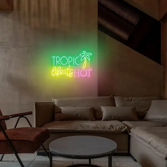 Tropic Like It's Hot Neon Sign &ndash; Dimmable LED Wall Decor for Bedroom, Bar & Summer Party {5}