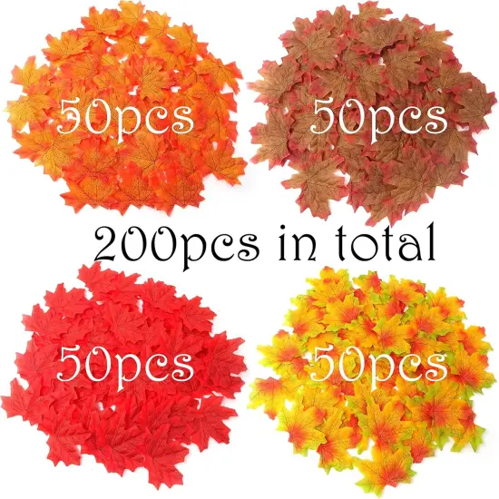 00PCS 8cm/3.1inch Assorted Color Artificial Maple Leaves {2}