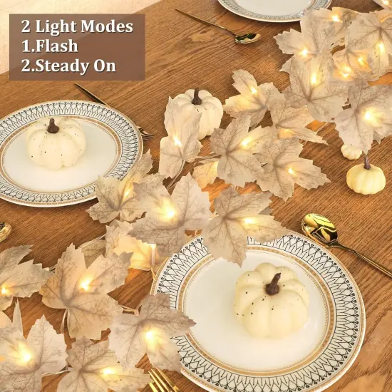 4 Pack 80 LED Fall Garland with Lights - 26 Ft {3}