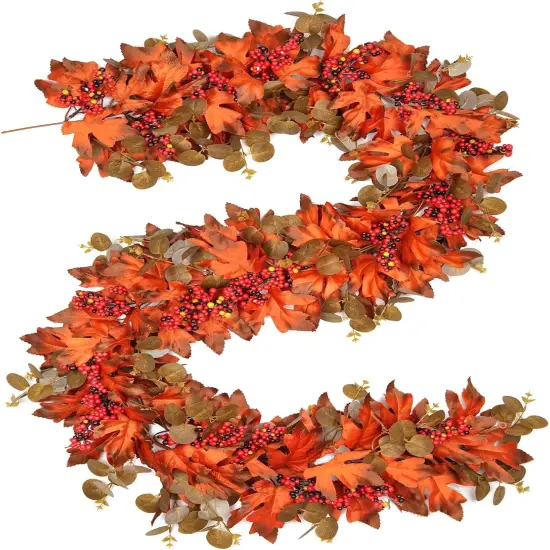 Fall Garland with Maple Leaf - 5.9Ft {1}