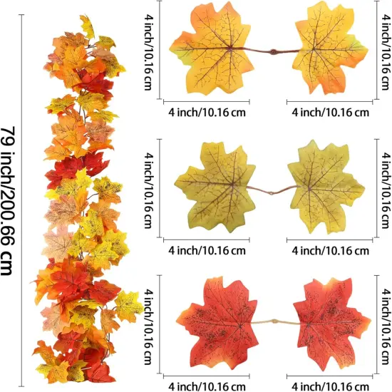 2 Pack Fall Garland 6.5Ft - Deep Red {2}