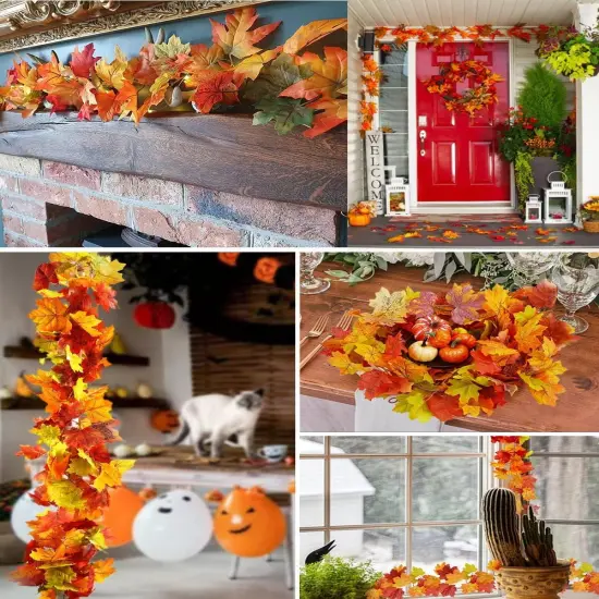 6 Packs Artificial Fall Leaves Garland - 5.9Ft/Pieces {4}