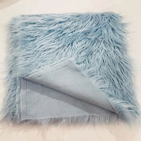 1 Yard Shaggy Vegan Faux Fox Fur Fabric for Crafting Decor and Costumes Baby Blue {1}