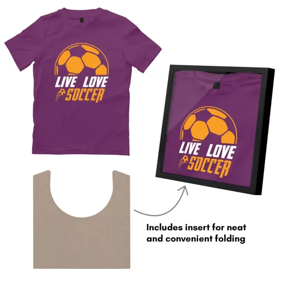 Americanflat T Shirt Frame - Frame with Shatter-Resistant Glass and Folding Insert - All-Star Collection - Black Tshirt Frames for Wall Display - Ideal for Sports Memorabilia or Graphic Tees {6}