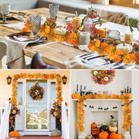 2 Pack Maple Fall Leaf Garland {5}