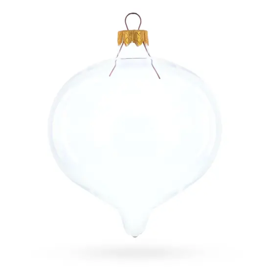 Set of 4 Pointed Onion-Shape Finial Clear Glass Christmas Ornaments {3}