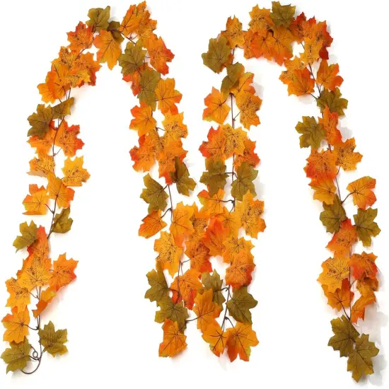 2 Pack Maple Fall Leaf Garland {1}