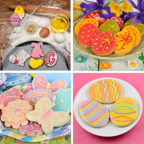 Easter Cookie Cutters, 5 Pieces Chick Carrot Egg Bunny Rabbite Shapes Metal Cookie Cutters Stainless Steel Sets Holiday Themed Baking Kit {3}