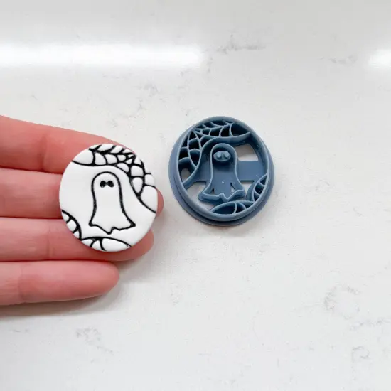 GHOST WEB OVAL | HALLOWEEN 2025 | CLAY CUTTERS {3}