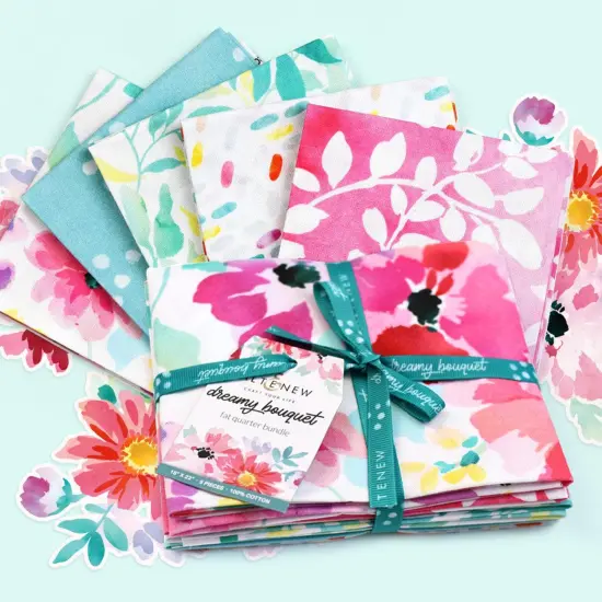 Dreamy Bouquet Fabric Fat Quarter Collection (5 pcs) {6}