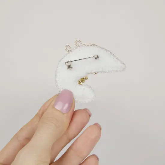 BP-290C Beadwork kit for creating brooch Crystal Art "Shrimp" {3}