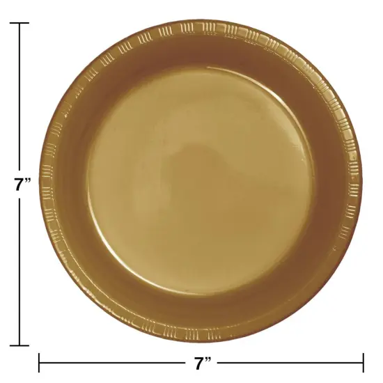 240 pc Bulk Glittering Gold 6.75 inch Plastic Dessert Plates {3}
