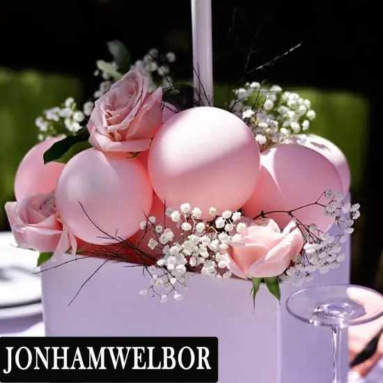 Pink Balloons 12 Inch 100 Pack Light Pastel Pink Latex Party Balloons {5}