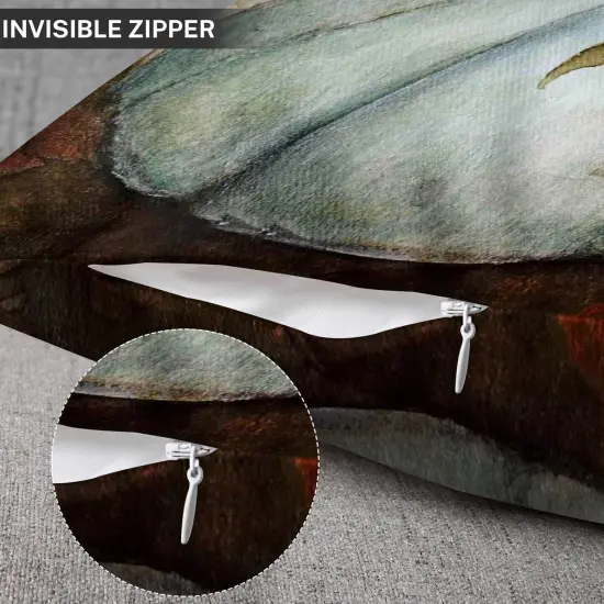 Set of 2 Blue Gray Pumpkin Throw Pillow Cover 18x18 Inches {3}