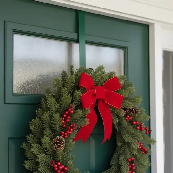 Northlight 14" Green Over the Door Christmas Wreath Hanger {5}