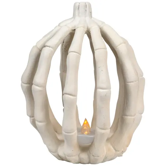 Northlight LED Lighted Skeleton Pumpkin Halloween Decoration - 6.25" Beige {3}