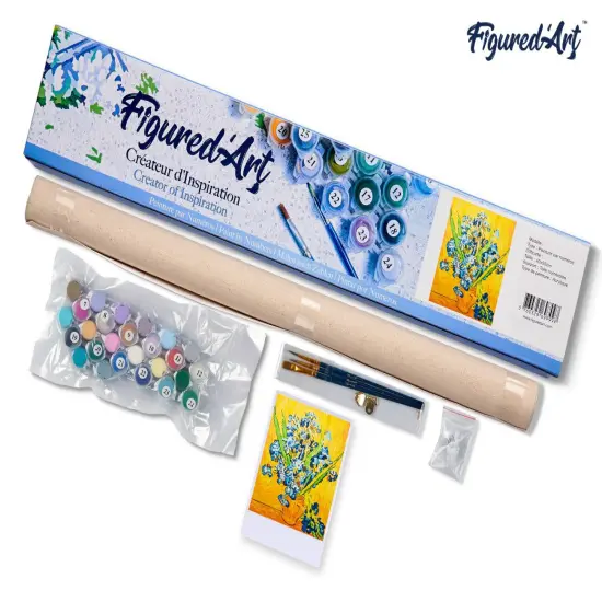 Figured'Art Paint by Numbers Kit for Adults Van Gogh Irises 16"x20" - Craft Art Painting DIY Kit Rolled Canvas without frame {5}