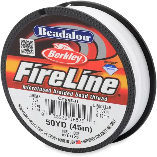 Beadalon FireLine Beading Thread by Berkley, 0.007", Break Strength 8 lb, Crystal, 50 yd {1}