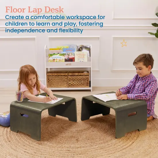 Bentwood Lap Desk with Handles, Activity Table Grey Wash {3}