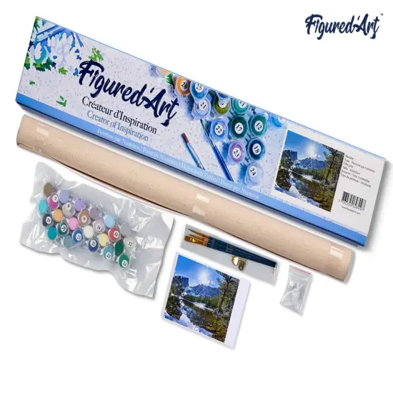 Figured'Art Paint by Numbers Kit for Adults Mountain and River 16"x20" - Craft Art Painting DIY Kit Rolled Canvas without frame {5}