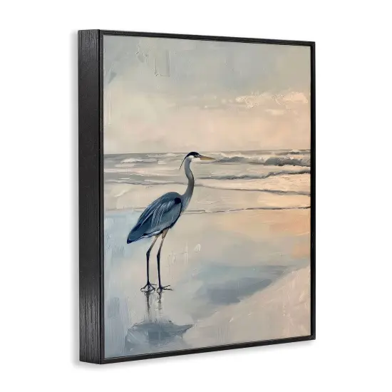 Stupell Industries Heron on Classic Coast Framed Giclee Wall Art Design by Petal Prints Design {9}