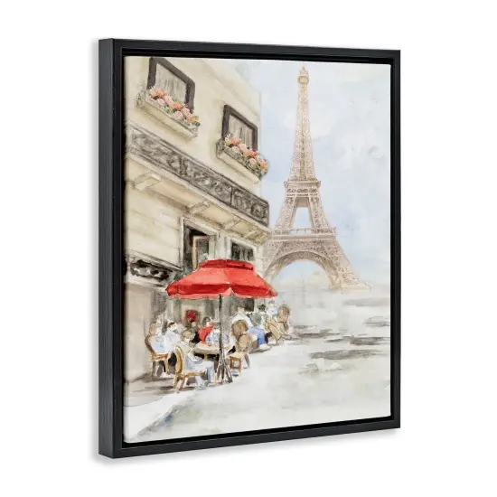 Stupell Industries Sunday Lunch Eiffel Tower Floater Framed Canvas Wall Art Design by Lanie Loreth {3}