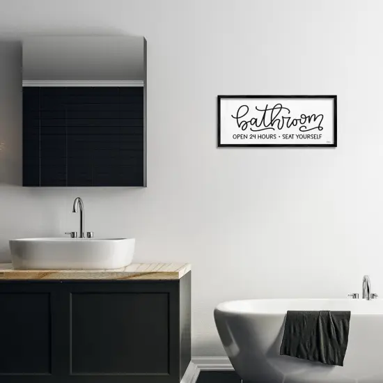 Stupell Industries Bathroom Seat Yourself Framed Giclee Wall Art Design by Imperfect Dust {2}