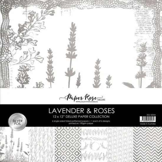 Paper Rose Lavender & Roses - Silver Foil 12x12 Paper Collection 32244 {1}