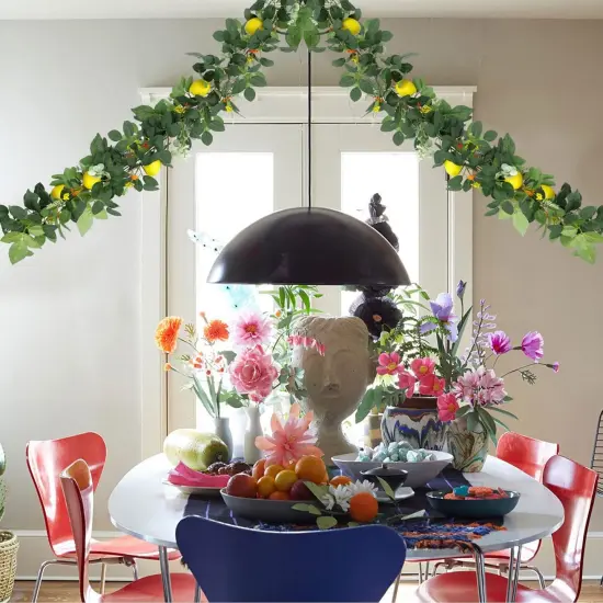 4Pcs Total 24 Ft Artificial Lemon Garland Spring Vine Garlands with Greenery {2}