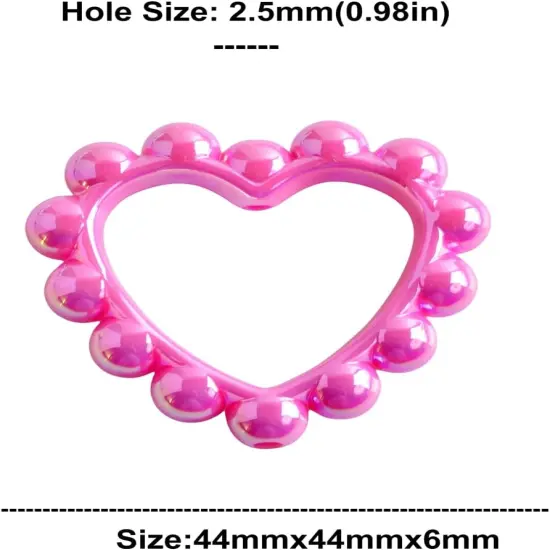 24pcs Acrylic 3D Hollow Heart Focals Beads {2}