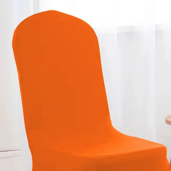 Orange Spandex Banquet Chair Cover with Stretch Fit for Vibrant Event Seating {7}