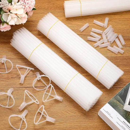 280 Pcs 70 Set 27.5 Bobo Balloon Sticks with Cups Clear Long Bobo Balloon Holders Reusable Plastic Stand for Wedding Party Holidays Anniversary Decorations {3}