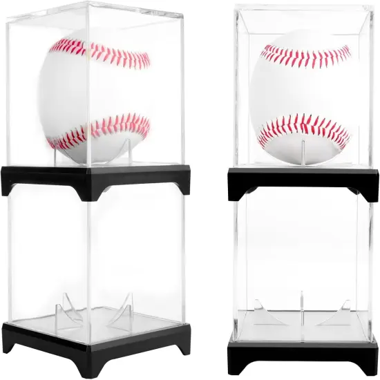 4 Pack Baseball Display Case Baseball Holder Display Case for Balls Baseball Case with Base Fit Official Size Ball {1}