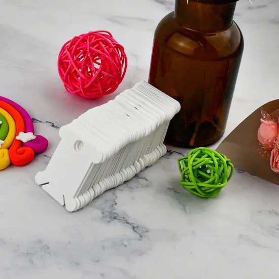 120 Pieces Plastic Floss Bobbins for Cross Stitch Embroidery Cotton Thread Embroidery Floss Cross Stitch Threads Craft DIY Sewing Storage Winding Thread Organizer Holder Embroidery DIY Cards (White) {2}