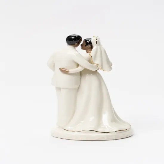 Ceramic African American 50th Anniversary Couple Cake Topper, Anniversary D&eacute;cor or Gift {4}