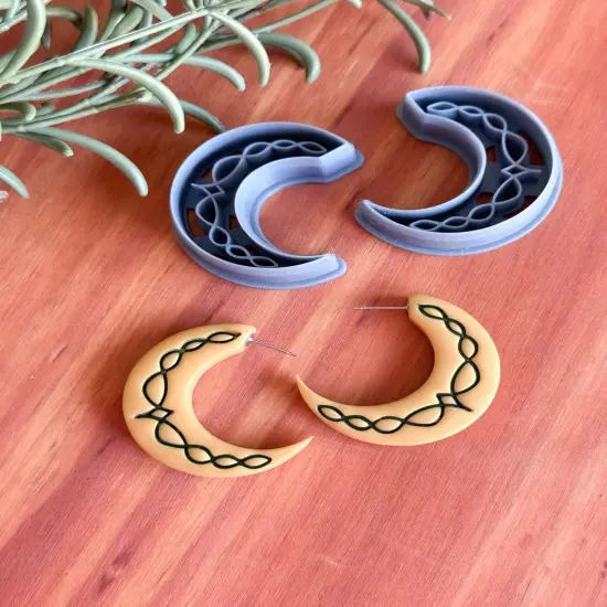 CELTIC MOON HOOP SET | IRISH ST PATRICKS DAY | CLAY CUTTERS {3}