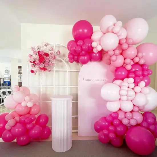 Pink Balloons Garland Arch Kit, 120Pcs Hot Pink Latex Balloons {4}