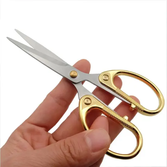5" Small Sewing Scissors All Purpose Scissors Stainless Steel Tip Shears DIY Tools Office Scissor for Home Office School Sewing Fabric Handcraft Craft Art Work Needlework Everyday Use Gold {5}